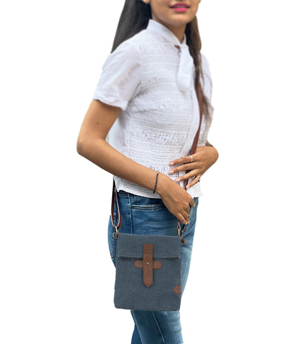 Artaflora – 100% Cotton Canvas Small Messenger Crossbody Vintage Sling Bag with Stylish Design for Women