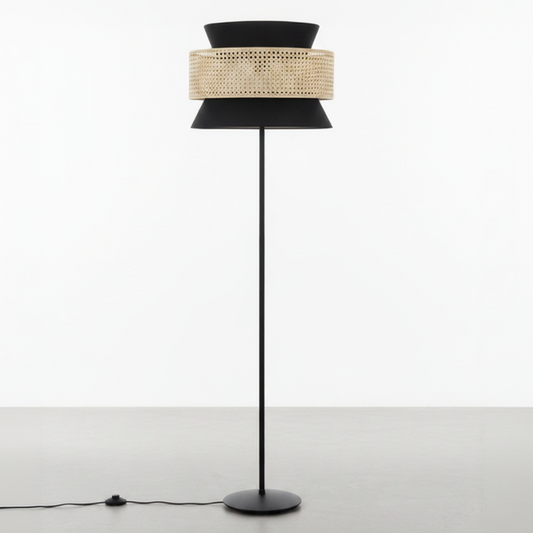 Abriana Handcrafted Rattan Cane Floor Lamp