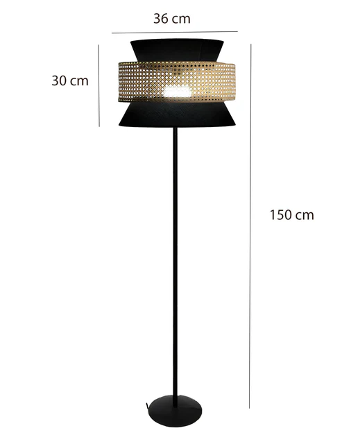 Abriana Handcrafted Rattan Cane Floor Lamp