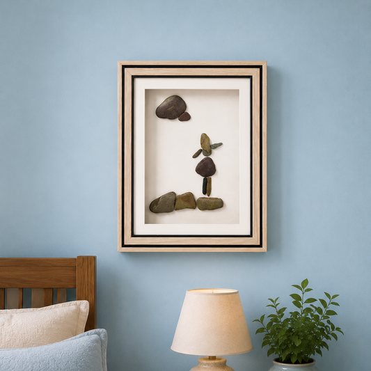 Moments of Happiness Rain Pebble Art Frame