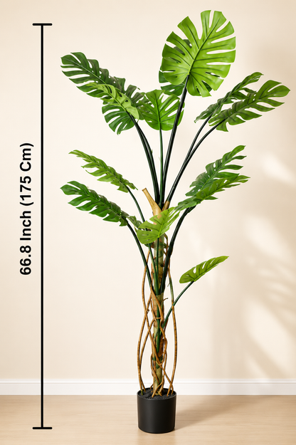 Monstera Tree Faux Plant 69 Inch Tropical Decor