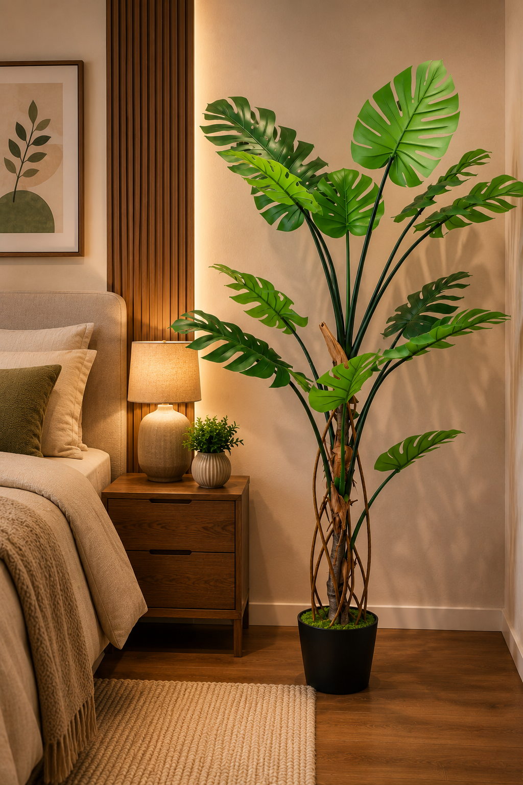 Monstera Tree Faux Plant 69 Inch Tropical Decor