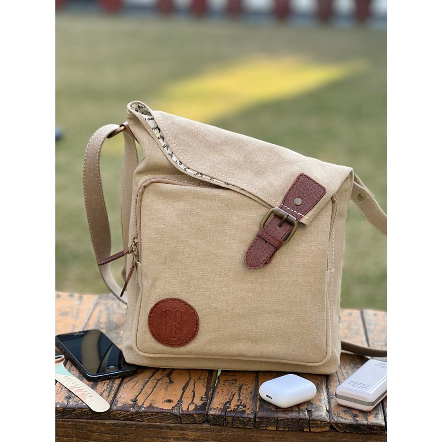 Flint Crossbody Sling bag For Men & Women – Beige