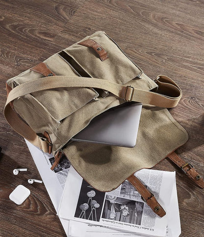 Flap Messenger Laptop Bag for Men & Women – Brown
