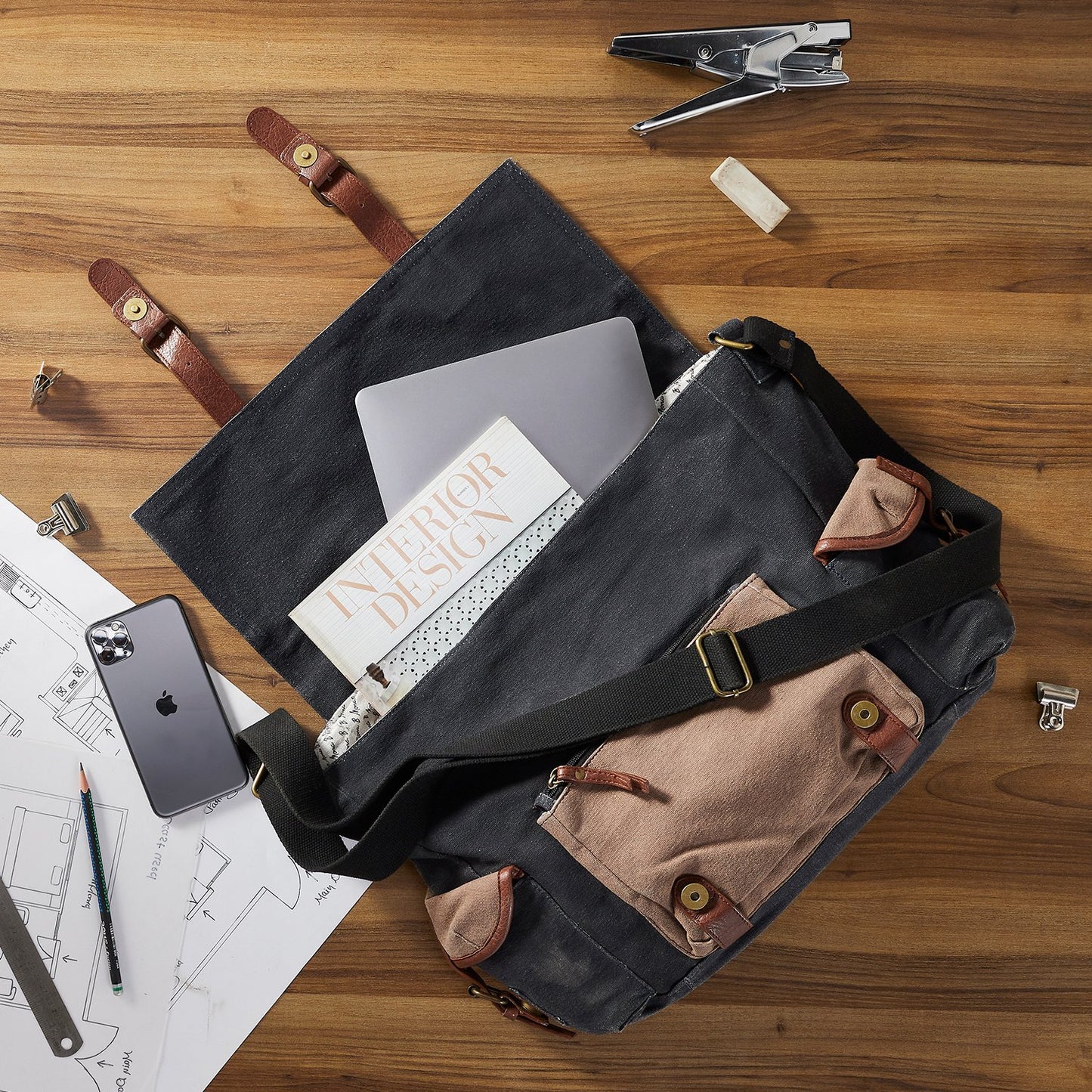 Sebastian Laptop messenger Bag For Men & Women – Navy