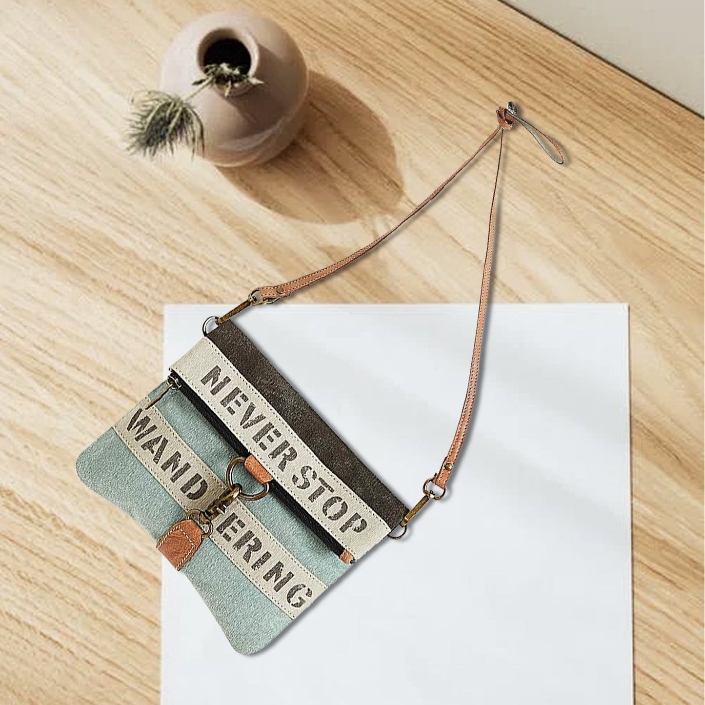 Artaflora – Finley Canvas Bag Recycled Sling Bag For Women and Girls (Black)