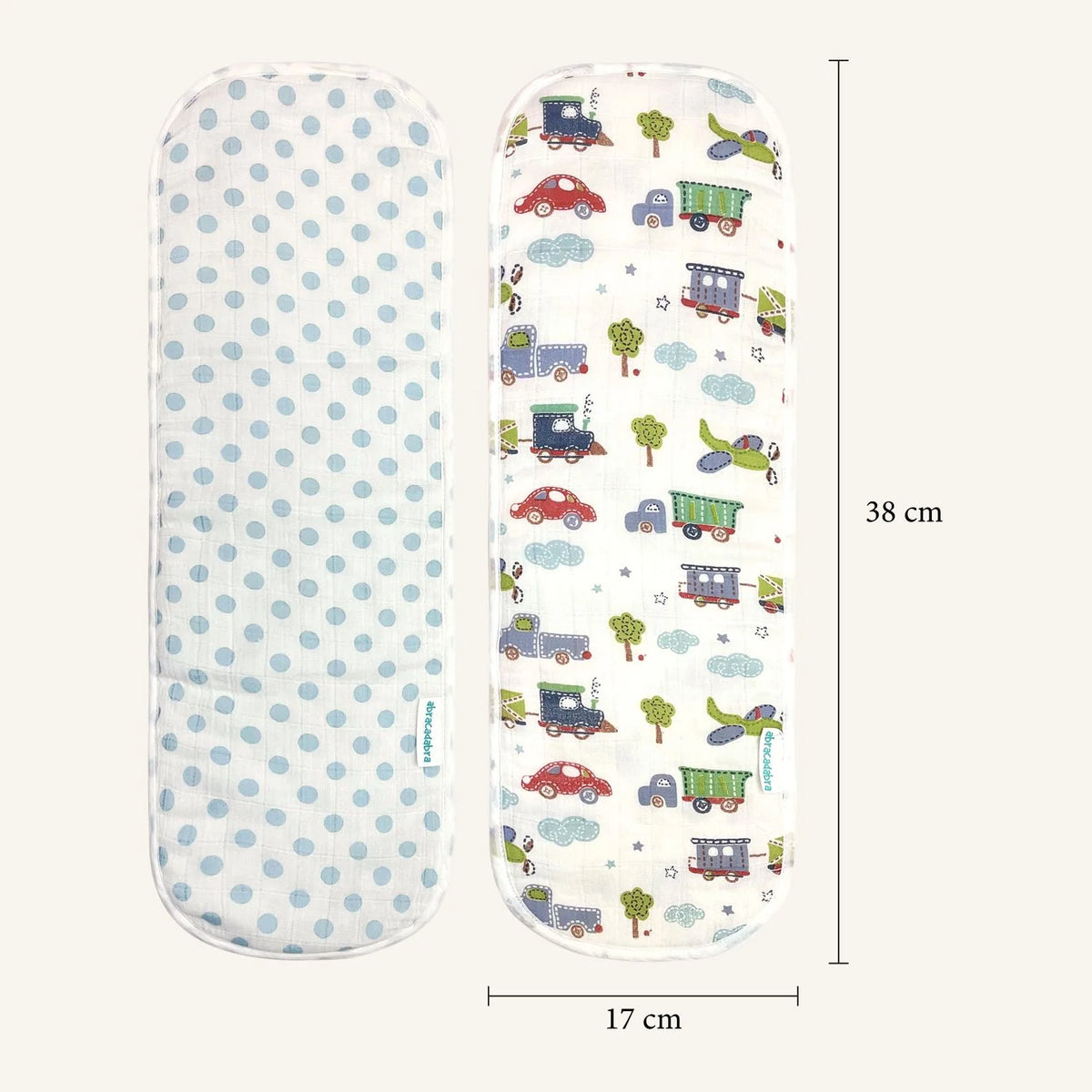Muslin Burp Pad - Transport Print