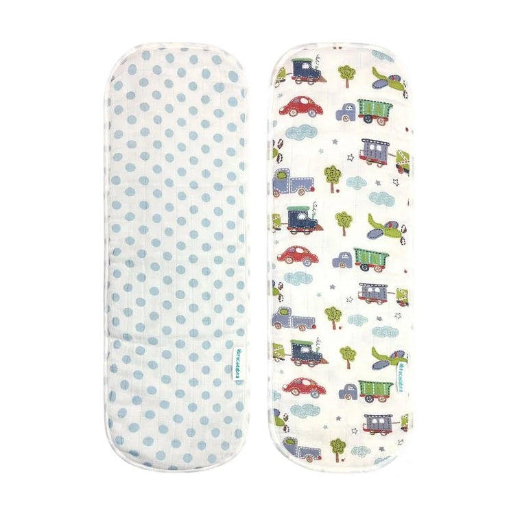 Muslin Burp Pad - Transport Print