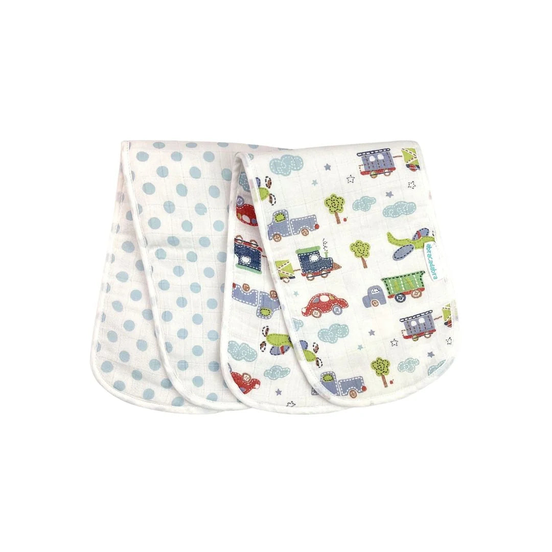 Muslin Burp Pad - Transport Print
