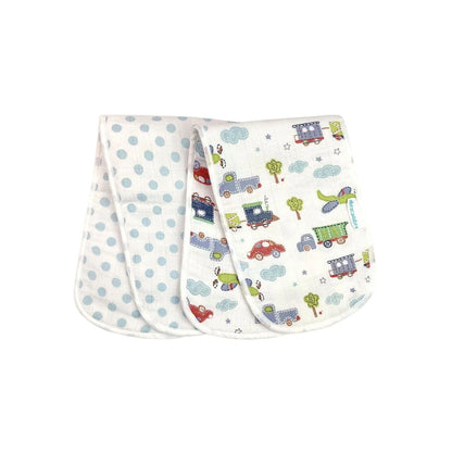 Muslin Burp Pad - Transport Print