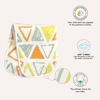 Muslin Burp Pad - Triangles Print