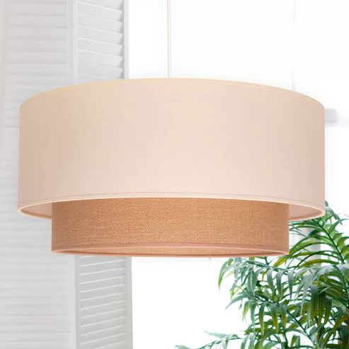 Tejas Handcrafted Dual-Tier Jute Pendant Light