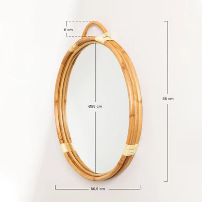 Navya Handcrafted Rattan Wall Mirror
