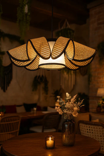 Handcrafted Bamboo Rattan Chandelier Nelson
