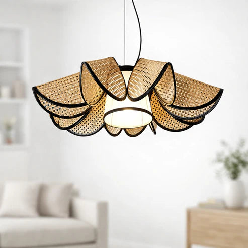 Handcrafted Bamboo Rattan Chandelier Nelson