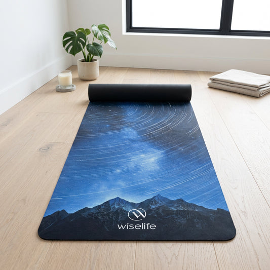 Professional PU & Natural Rubber Yoga Mat - 6mm Night Sky