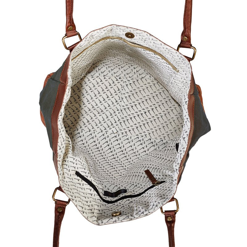 Large Canvas Zipper Tote Bag for Work & School - Black | Classic