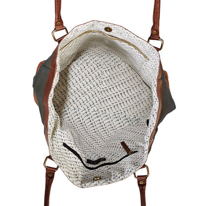 Large Canvas Zipper Tote Bag for Work & School - Black | Classic