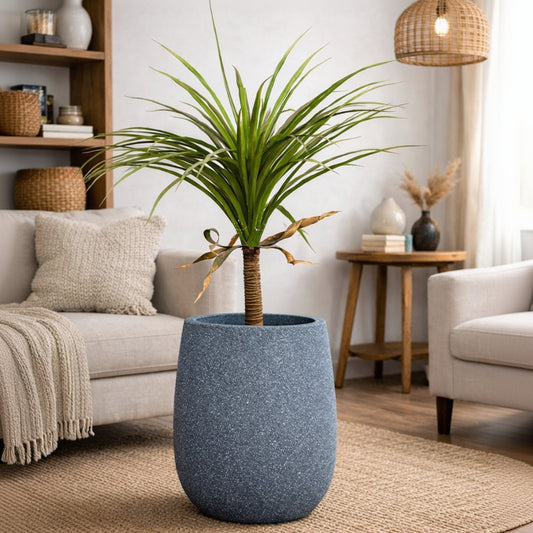 Omega Blue Grey Fiberglass Planter