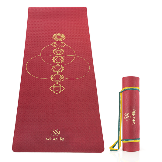 Purpose Printed TPE Yoga Mat - 6mm Chakra Maroon
