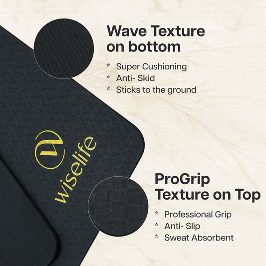 Purpose Printed TPE Yoga Mat - 6mm Black