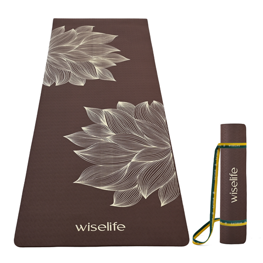 Purpose Printed TPE Yoga Mat - 6mm Lotus Brown