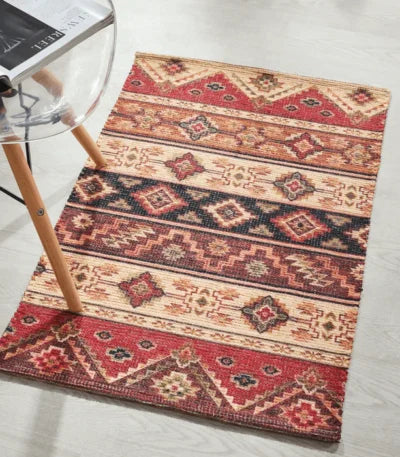 Multicolor Printed Vintage Dhurrie Carpet- 3.5×5.5 Feet