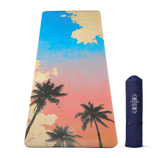 Professional PU & Natural Rubber Yoga Mat - 6mm Palm Tree