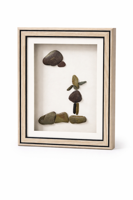 "Little Moments of Happiness" Rain Pebble Art Frame