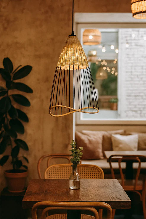 Handcrafted Bamboo Rattan Pendant Light Angel