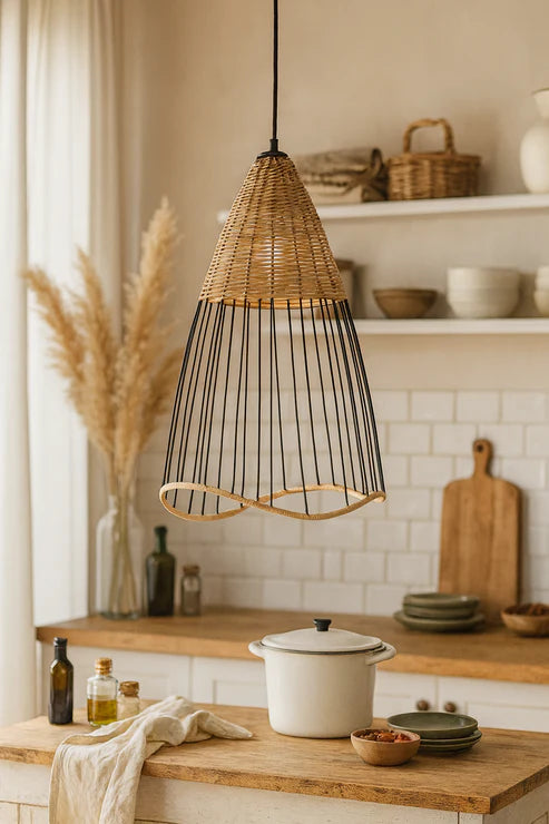 Handcrafted Bamboo Rattan Pendant Light Angel
