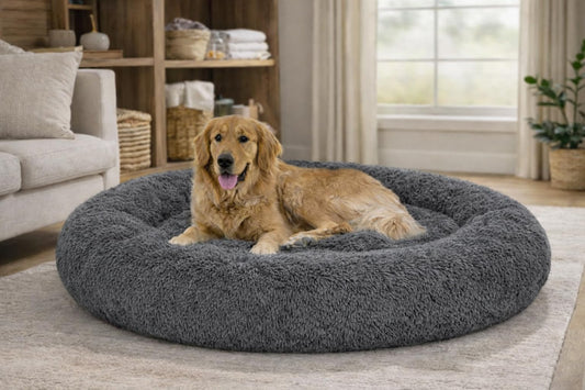 Ultra-Soft Plush Round Pet Bed | Extra Large 110cm