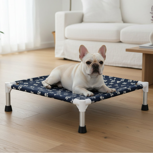 Premium Elevated Pet Bed | Heavy-Duty Raised Dog & Cat Cot 50cm Midnight Blue