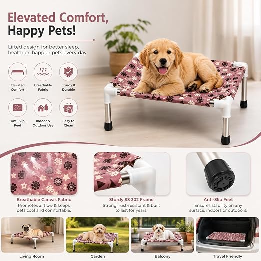 Premium Elevated Pet Bed | Heavy-Duty Raised Dog & Cat Cot 50cm