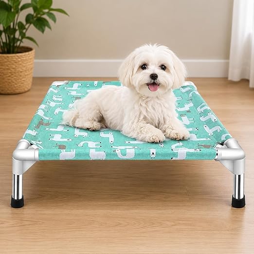 Premium Elevated Pet Bed | Heavy-Duty Raised Dog & Cat Cot 50cm Blue