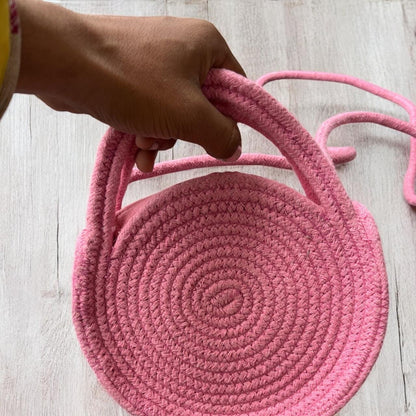 Pinky Cotton Dori Bag – Handcrafted & Soft