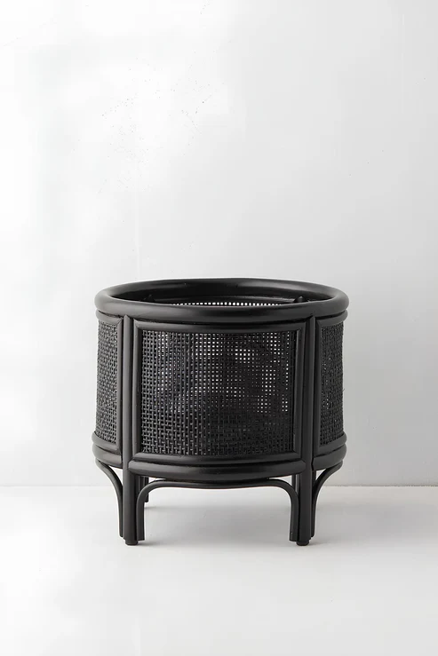 Adah Handcrafted Rattan Planter with Integrated Stand