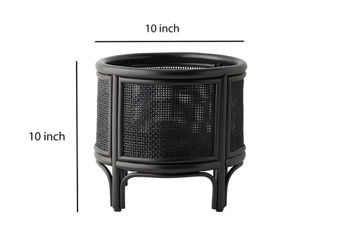 Adah Handcrafted Rattan Planter with Integrated Stand