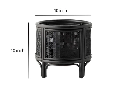 Adah Handcrafted Rattan Planter with Integrated Stand