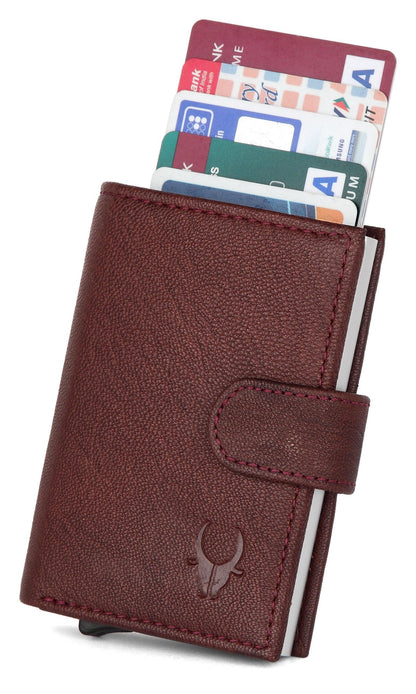 Wildhorn Protected Leather Pop-Up Card Holder for Men & Women
