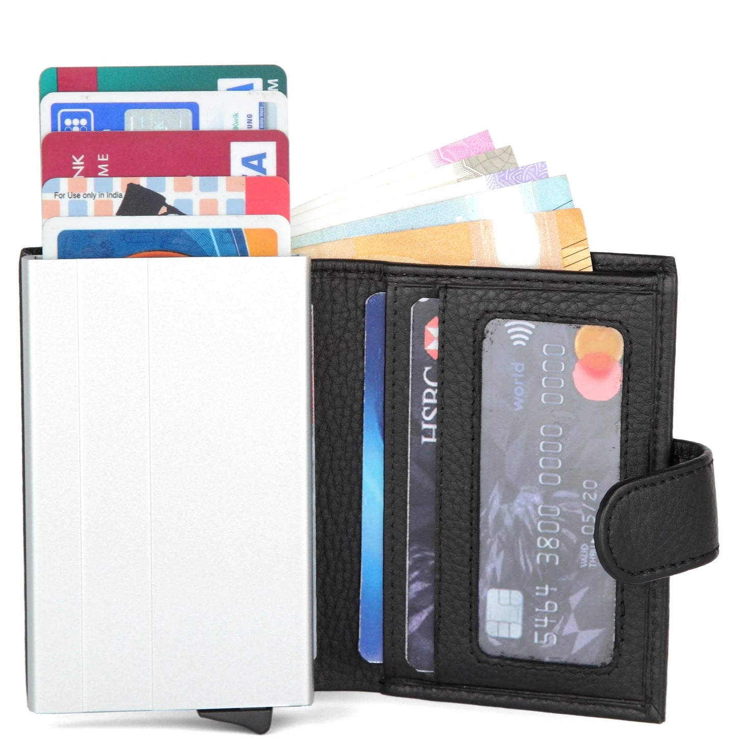 Wildhorn Protected Leather Pop-Up Card Holder for Men & Women