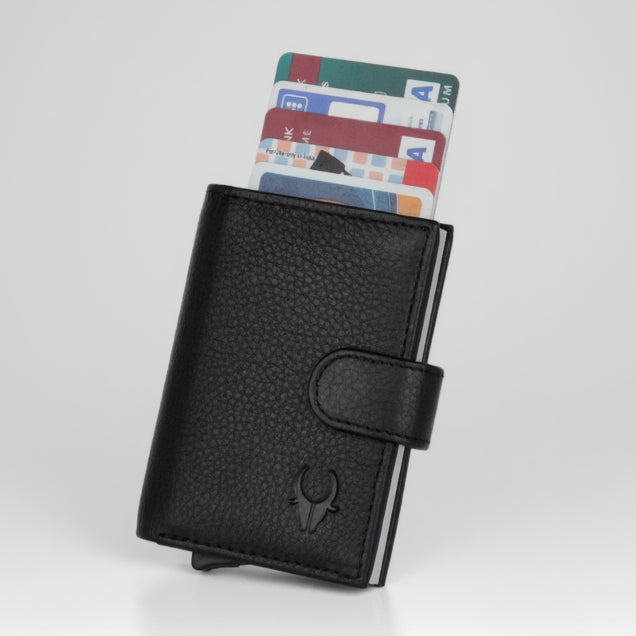 Wildhorn Protected Leather Pop-Up Card Holder for Men & Women