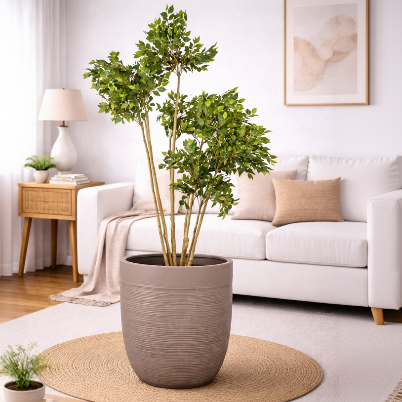 Pota Grey Beige Fiberglass Planter