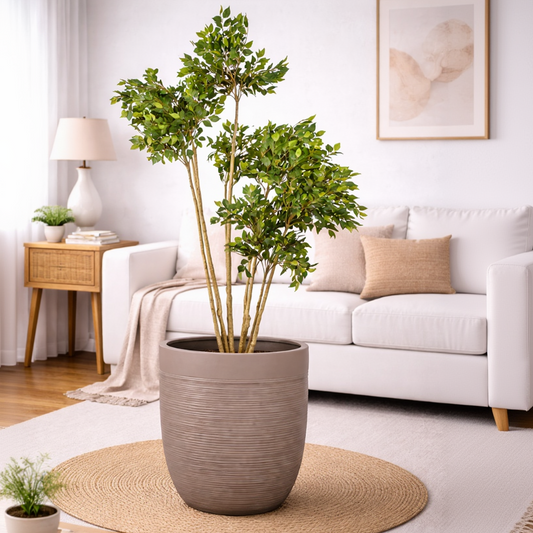 Pota Grey Beige Fiberglass Planter