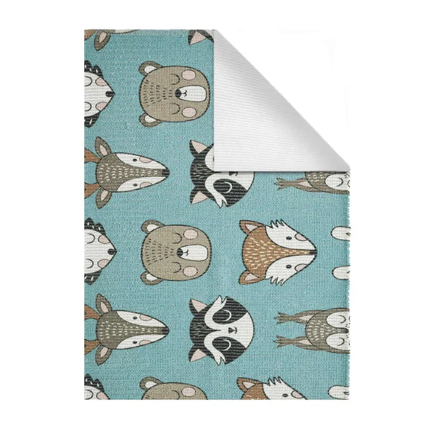 Printed Fox Kids Room Dhurrie Carpet Rug Runner Floor Mat for Living Room