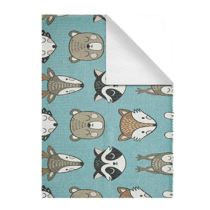 Printed Fox Kids Room Dhurrie Carpet Rug Runner Floor Mat for Living Room