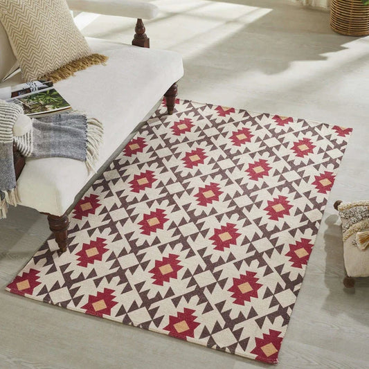 Printed Vintage Dhurrie Carpet Rug Runner Floor Mat for Living Room Bedroom