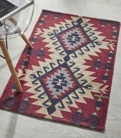 Printed Vintage Dhurrie Carpet Rug Runner Floor Mat for Living Room