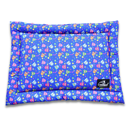 Premium Printed Dog Mat Blue Owl