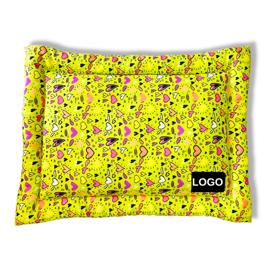 Premium Printed Dog Mat Hearts